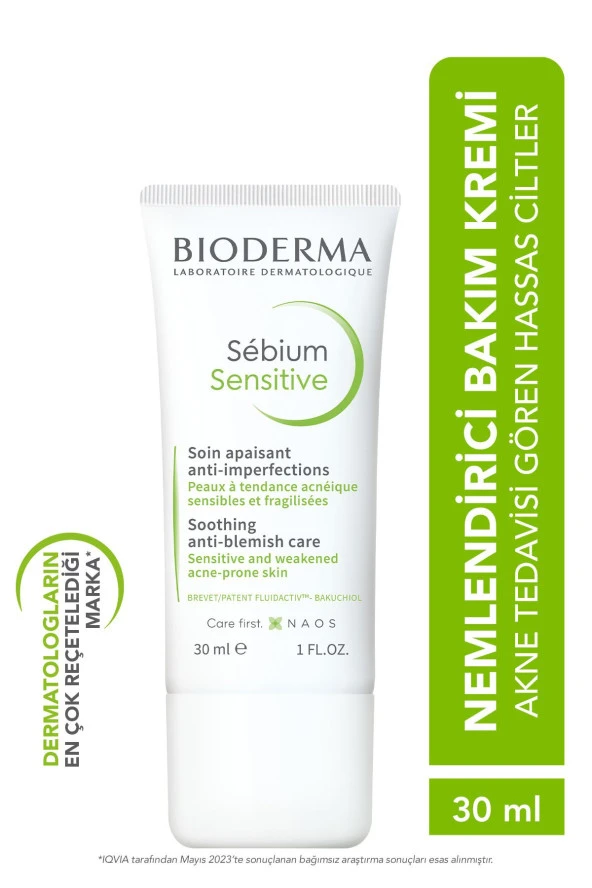 BİODERMA Sebium Sensitive Karma, Yağlı Ve Akne Eğilimli Ciltler Yatıştırıcı Nemlendirici Bakım Kremi 30 Ml