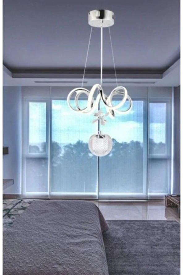 Crystal Palace Led Avize - Ledli Avize - Tekli Taşlı Sarkıt Avize - Salon Avizesi - Ledli Lamba - 50*100CM