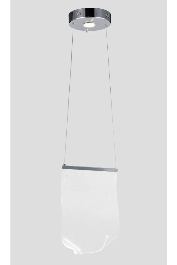 Crystal Palace Tekli Sarkıt Avize- Gri Gümüş Rengi Led Avize - Salon Avizesi Ledli Avize 25*10 Cm - 3 Renk Yanar