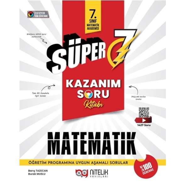 Nitelik Yayınları 7.Sınıf Süper Matematik Kazanım Soru Kitabı