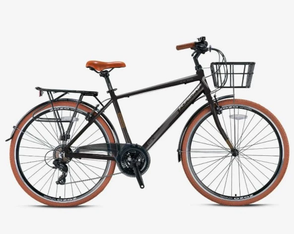 CX 100 - 26" City Bike - Man - 17' - 21 Vites - V.B. - Mat Siyah-Gri/Kahverengi
