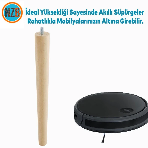 Ahşap Ayak Sehpa Masa Baza Çekyat Puf Tabure Ünite Koltuk Ayağı Mobilya Ayakları Silindir Destek M8 Civatalı 30 cm - 5
