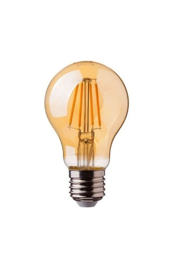 Dekoratif Ampul A60 E27 Amber Sarı Işık 5 Adet