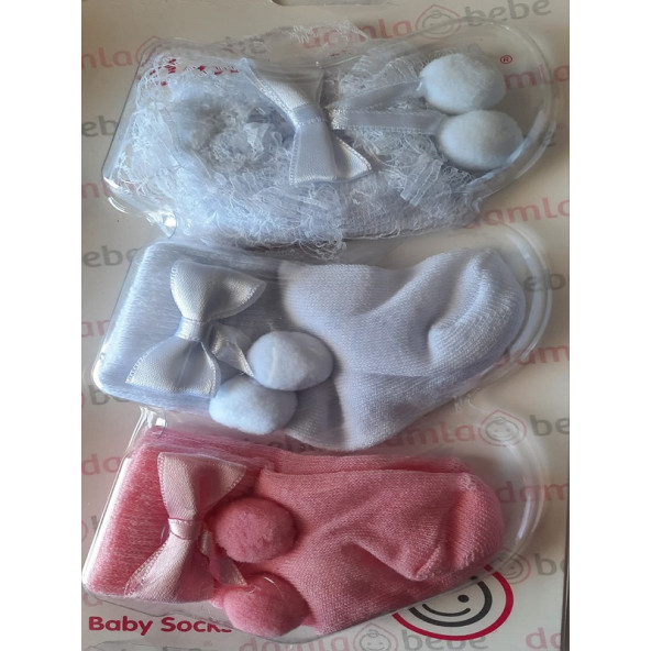 Damla Bebe Üçlü Çorap Kız Çokuklar - 2