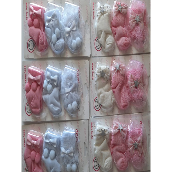 Damla Bebe Üçlü Çorap Kız Çokuklar - 4