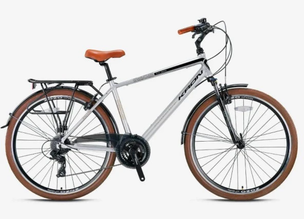 CX 300 - 28" City Bike - Man - 18' - 24 Vites - V.B. - Mat Gri-Siyah/Kahverengi