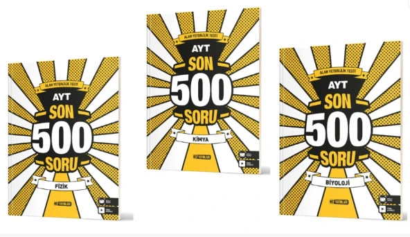 HIZ YAYINLARI AYT SON 500 Soru Fizik - Kimya - Biyoloji Denemeleri (3 Kitap)
