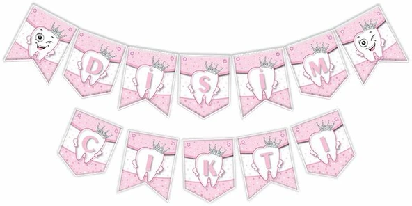 Dişim Çıktı Zikzak Banner Pembe - 1