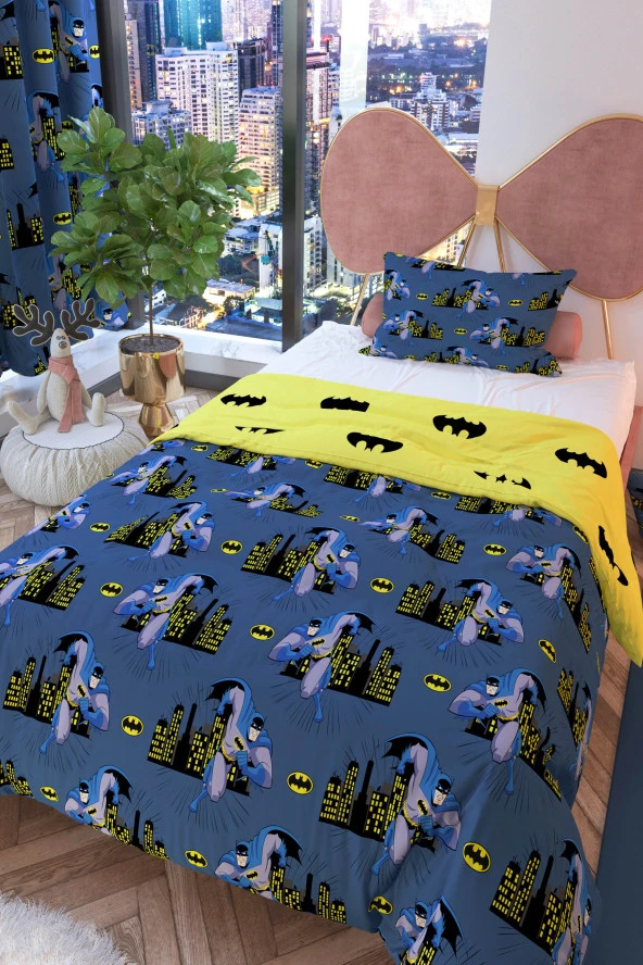 Batman Çift Taraflı Çocuk Nevresim Takımı Polycotton