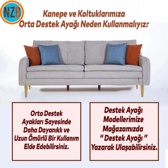 Ahşap Ayak Sehpa Masa Baza Çekyat Puf Tabure Ünite Koltuk Ayağı Mobilya Ayakları Silindir Destek M8 Civatalı 15 cm - Resim 3