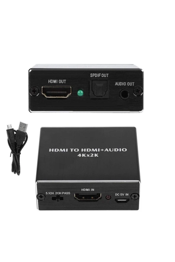 HDMI Ses Ayırıcı 4K2K HDMI'dan Optik Spdif Toslink HDMI 3,5 mm Ses Dönüştürücü 2CH 5.1CH 3 Ses Modu ürün görseli 1