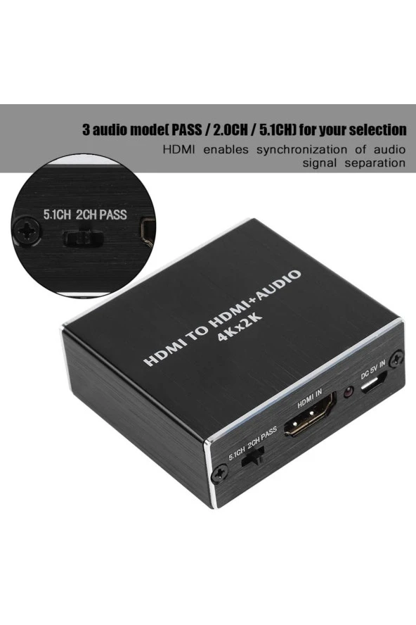 HDMI Ses Ayırıcı 4K2K HDMI'dan Optik Spdif Toslink HDMI 3,5 mm Ses Dönüştürücü 2CH 5.1CH 3 Ses Modu - Resim 5