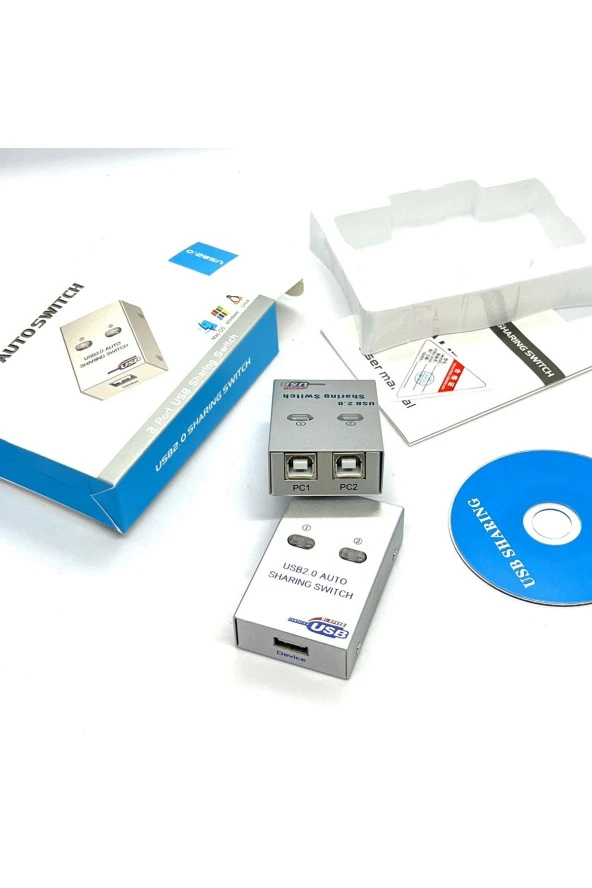 2 Port Usb Sharing Switch Usb Çoklayıcı (Seçici) Usb Auto SWITCH 2 PC Paylaşımı 1 USB Aygıtı - 2