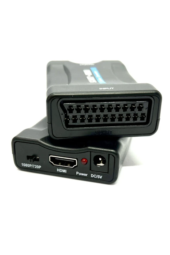 SCART HDMI Kompozit Video Dönüştürücü + Ses Scart to Hdmi Çevirici Adaptörlü PAL/NTSC / SECAM