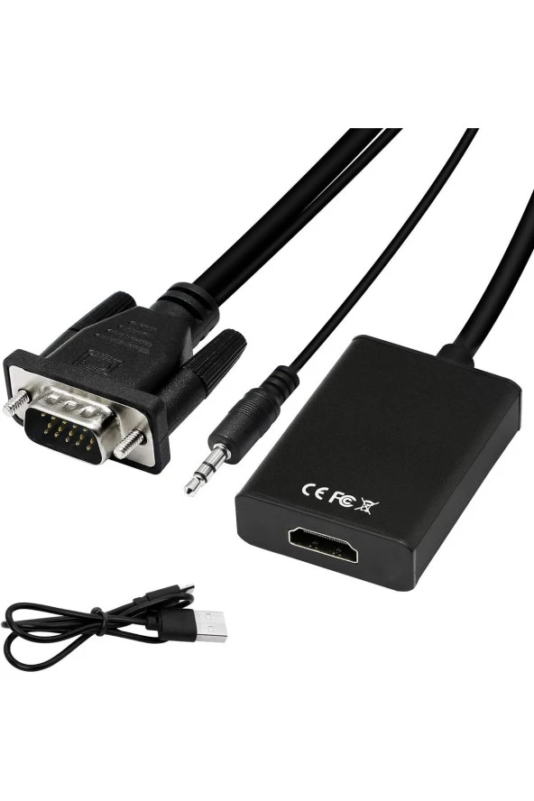 VGA PC'yi HDMI Monitöre Projektöre Bağlamak için VGA - HDMI Dönüştürücü VGA Erkek - HDMI Dişi - 1