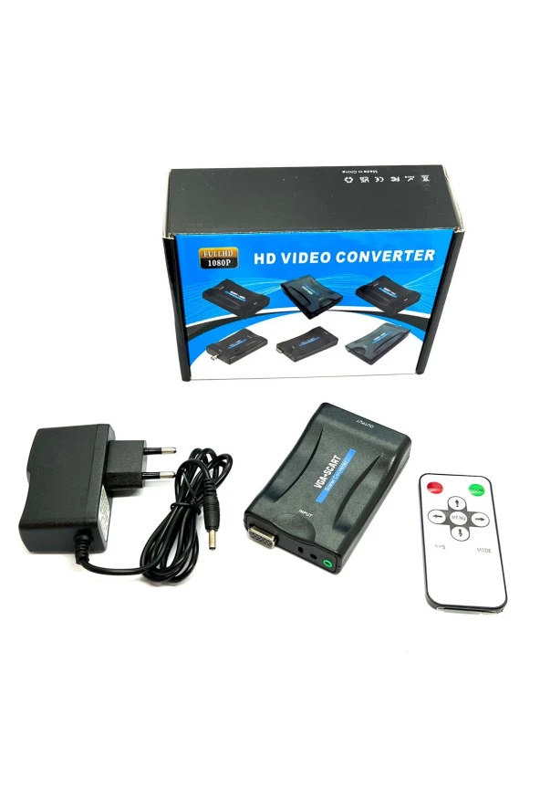 Vga to Scart Video Ses Dnüştürücü Adaptör Uzaktan Kumandalı Vga dan Scart Çevirici - 5
