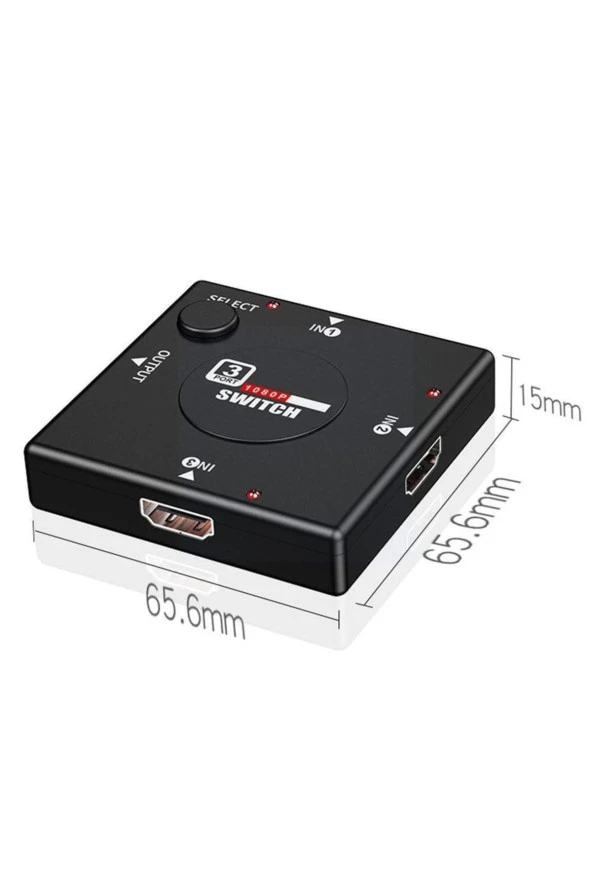 3 Port Hdmi Switch Hdmı Seçici 3 Giriş 1 Çıkış Hdmi Çoğaltıcı Hd1080p - Resim 4