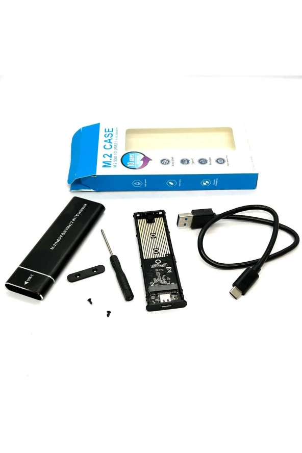 NGFF/M.2 NVME Uyumlu SSD Kutu 2 Si 1 Arada USB C 10 Gbps Alimunyum Harici Kutu M.2 Nvme & - 2