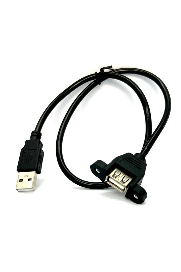 0.5 Metre Panel Tipi Dişi Erkek Usb Vidalı Usb Extension Usb Panel Montajlanabilir Uzatma Kablosu ürün görseli 1