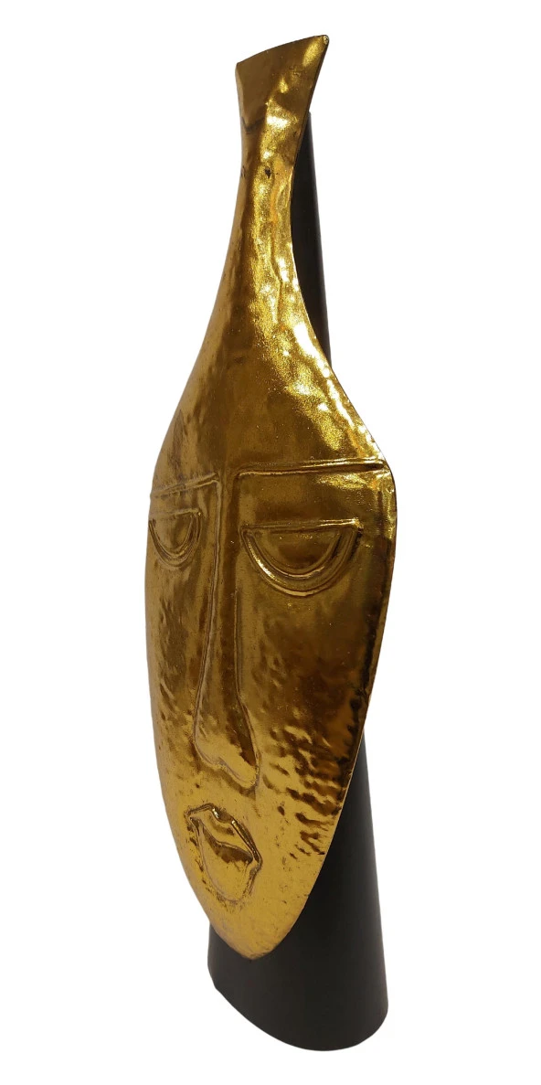 Biev Metal Vazo Yüz Kabartmalı 22x12x58 cm - 2