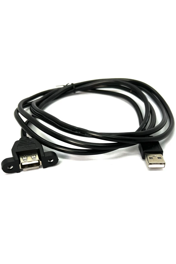 Panel Tipi Dişi Erkek Usb Vidalı 2 Metre Usb Extension Usb Panel Montajlanabilir Uzatma Kablosu 2m - 1