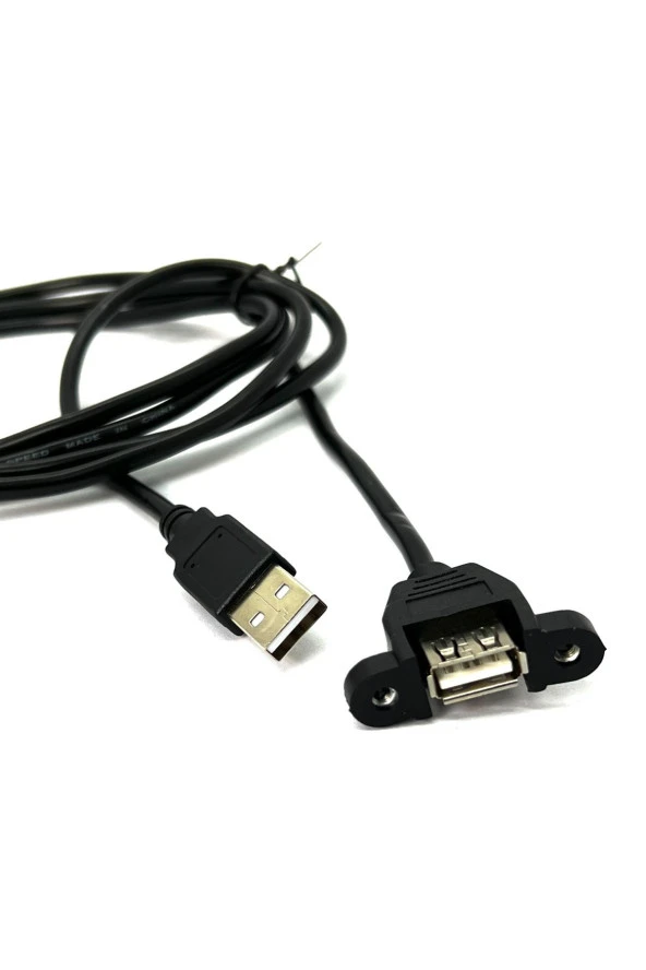 Panel Tipi Dişi Erkek Usb Vidalı 2 Metre Usb Extension Usb Panel Montajlanabilir Uzatma Kablosu 2m - 2