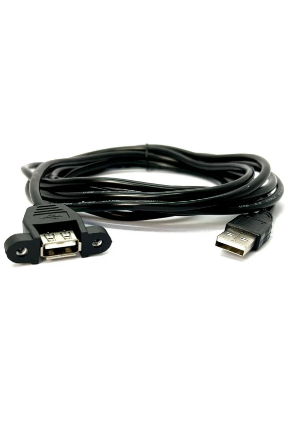 3 Metre Panel Tipi Dişi Erkek Usb Vidalı Usb Extension Usb Panel Montajlanabilir Uzatma Kablosu 3m - 3