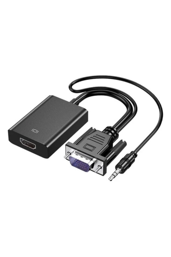 Aktif Vga To Hdmı 3.5mm Aux Kablo + Micru Usb Dönüştürücü