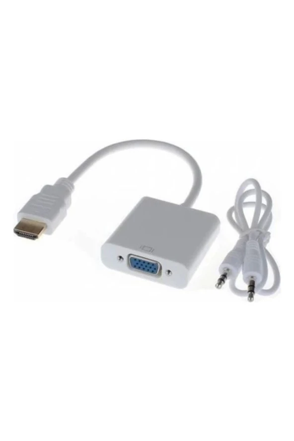 Sesli Hdmı To Vga Kablo Çevirici Dönüştürücü Hdmı Vga + Audio Dönüştürücü Hdmı In Vga Out