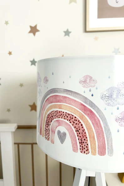 Gökkuşağı ve Kalpler Çocuk Odası Lambader - 3