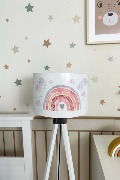 Gökkuşağı ve Kalpler Çocuk Odası Lambader - 2
