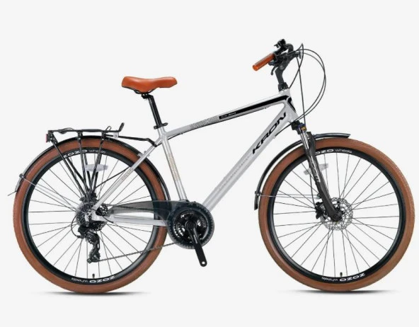 CX 300 - 28" City Bike - Man - 18' - 24 Vites - H.DISC - Mat Gri-Siyah/Kahverengi