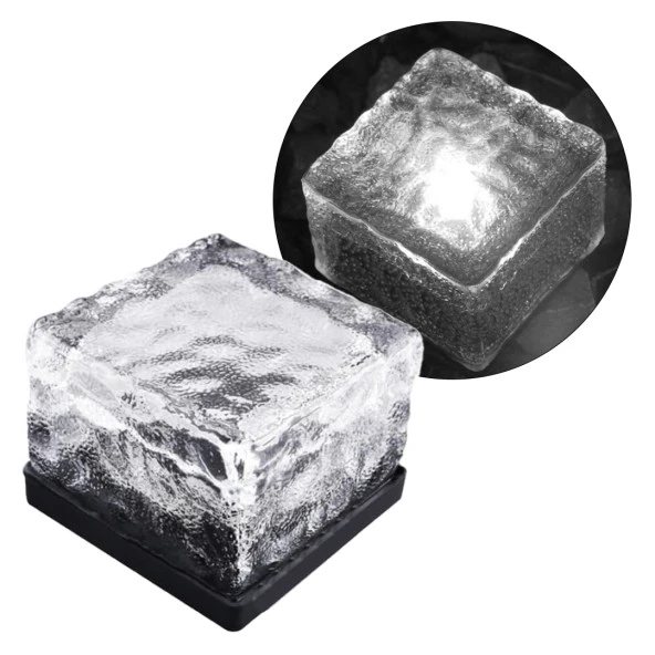 Powermaster PM-21645 Solar Beyaz Ledli Tuğla Görünümlü Bahçe Dekorasyon Aydınlatma - 2