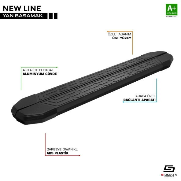 S-Dizayn Chery Tiggo8 Pro NewLine Siyah Yan Basamak 183 Cm 2022 Üzeri - 1