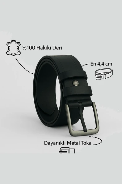 Louisiana Polo %100 Hakiki Deri Kemer Erkek Spor Kemer Siyah 0160 - Resim 4