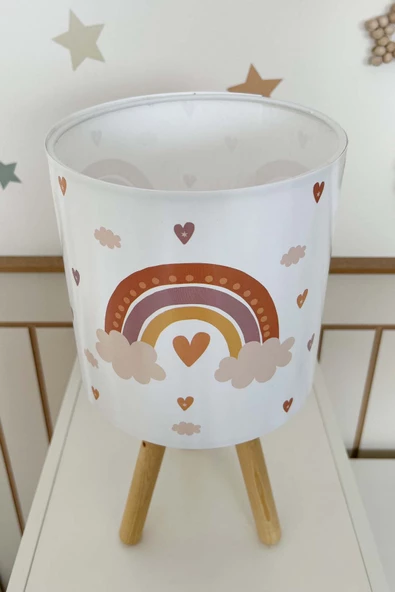 Bohem Pastel Gökkuşağı Çocuk Odası Abajur - 4
