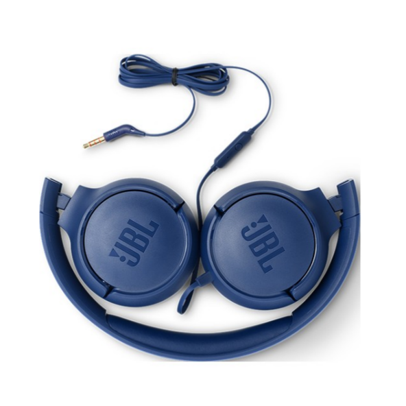 JBL T500 Mikrofonlu Kablolu Kulaküstü Mavi Kulaklık
