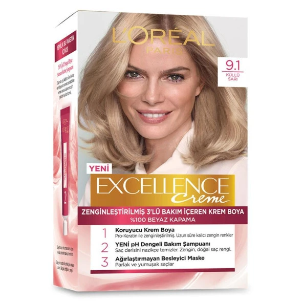 Loreal Excellence Creme Saç Boyası 9.1 Küllü Sarı