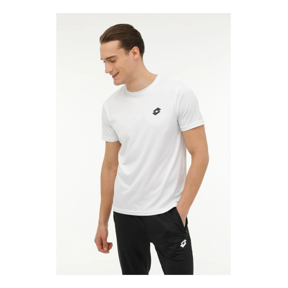 Lotto Basic Platon Pes Erkek Beyaz Bisiklet Yaka Tişört - 3