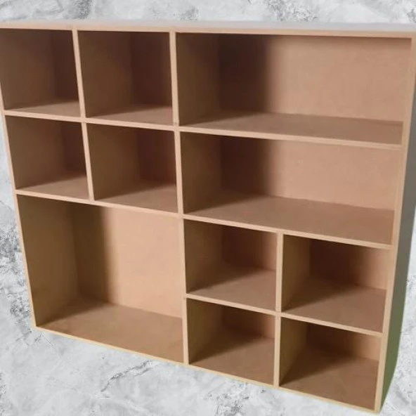 Hobi ADN 90355 MODEL Kupa Şişe Kavanoz Koyma Rafı Ahşap MDF HAM El Yapım - 5