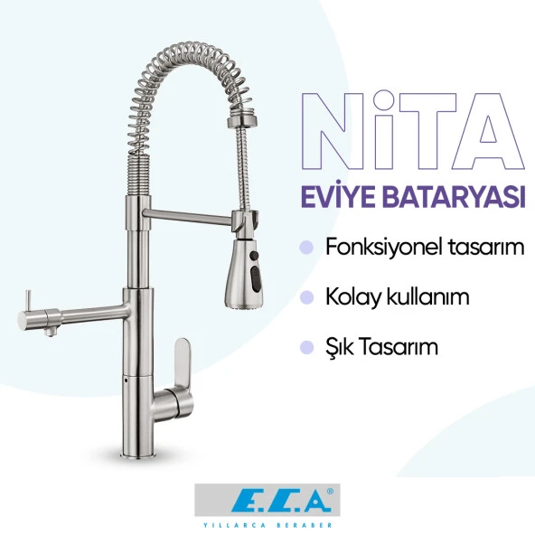 Eca Nita 3 Akışlı Arıtıcı Mutfak Eviye Bataryası Su Arıtma Bağlantılı 102118350 - 2