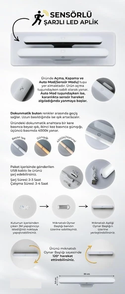 Cata CT-5249 Martı 3 Renk Ledli Aplik - 5