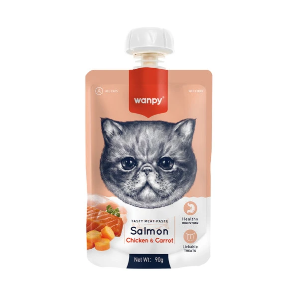 Rac-40 Wanpy Somon Tavuk Havuç Ezme Kedi Ödülü 90 Gr - 2