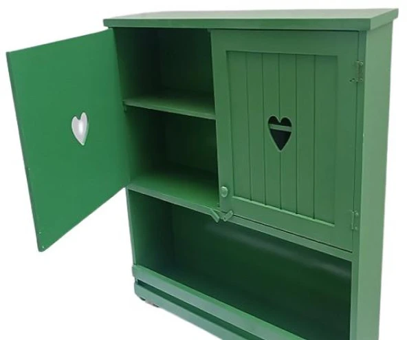 Hobi ADN 90356 Mutfak Dolap Terek Kalp Kapaklı Ahşap MDF Parlak Yeşil El Yapım - 2