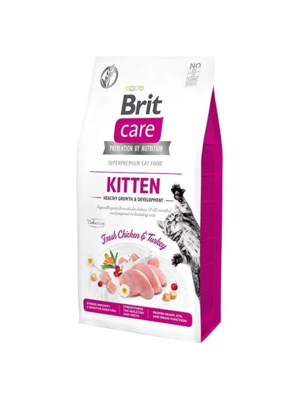 Brit Care Tahılsız Healthy Growth Tavuk Hindili Yavru Kedi Maması 7 kg B71277
