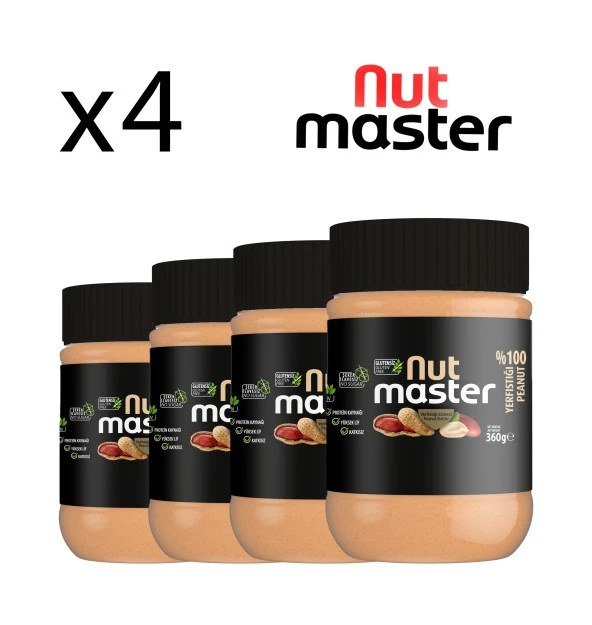 Nut Master % 100 Yer Fıstığı Ezmesi (360 Gr x 4)