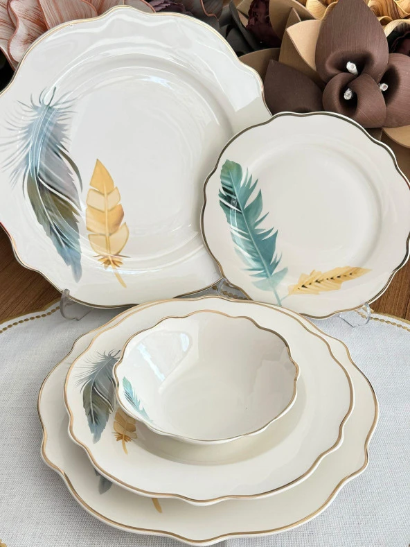 24 Parça 6 Kişilik Color Wing Yemek Takımı