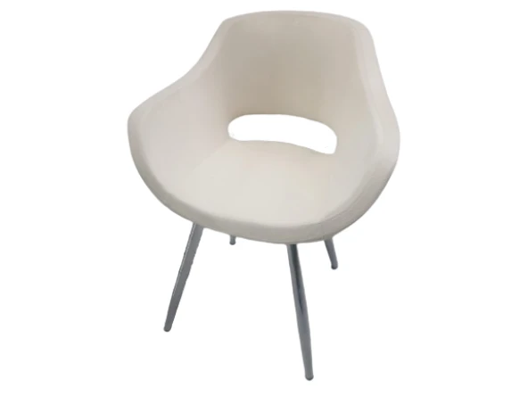 Sandalye19407 Monaco Metal Model nikelaj ayk Dökme Sünger Krem Renk el yapım - 2