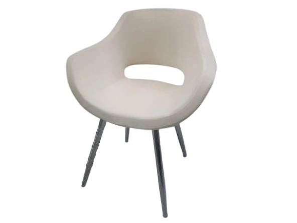 Sandalye19407 Monaco Metal Model nikelaj ayk Dökme Sünger Krem Renk el yapım - 3