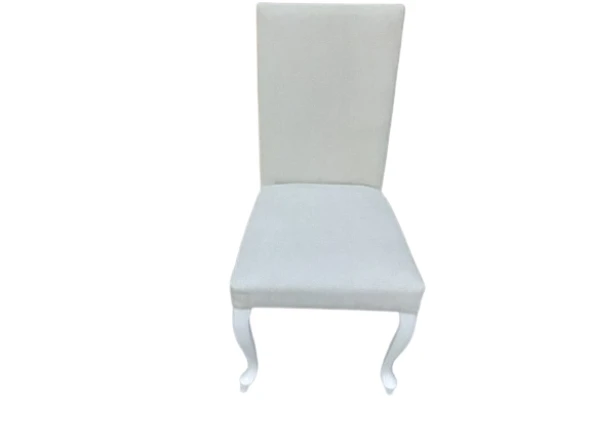 Sandalye18576 Giydirme Terletmz Keten Kumaş Kayın aslan ayak Parlak Beyaz El Yapı - Resim 2